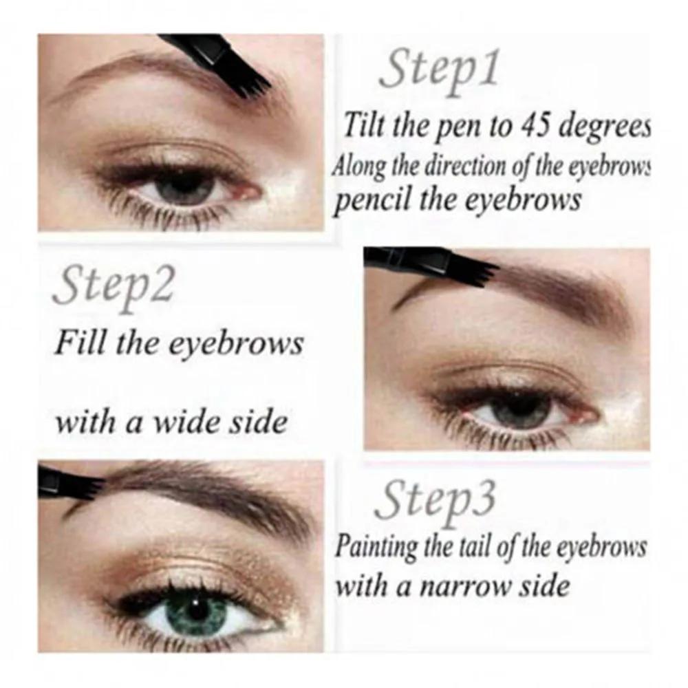 

New Hot 1 Pc Waterproof Eyebrow Ink Pen Eye Brow Pencil Brow Enhancer Stencil Charm Eyebrow Enhancers Makeup Beauty Tools