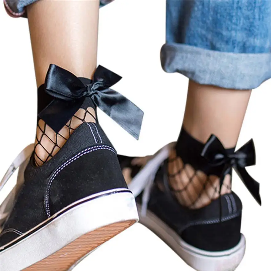 Женские летние носки 1 пара сетчатые высокого качества с рюшами кружевные