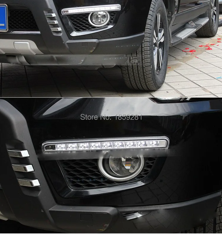2007~ 2013 KIA sportage Дневной светильник, к вашей двери! Светодиодный, KIA sportage туман светильник, 2 шт./компл., цвет: белый/белый+ синий проигрывания