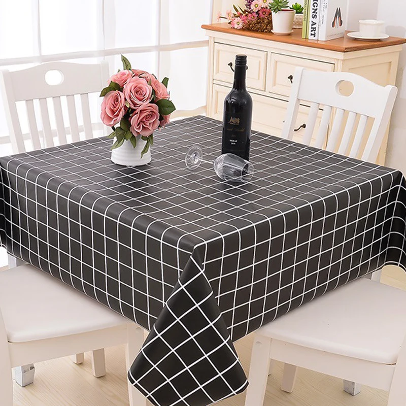 Стильная кантри льняная скатерть с принтом плед многофункциональный стиль