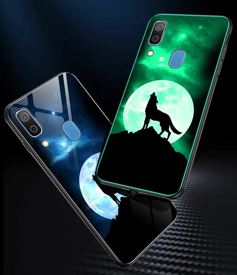 Чехол для samsung Galaxy A50 A30 A20 чехол из закаленного стекла светящийся противоударный мультяшный чехол с картинкой из сериала Teen Wolf для samsung Galaxy A30 A50 чехол