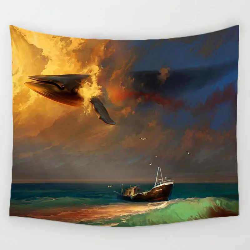 Monily Эйфелева башня полиэстер Фэнтези Senic мост Печатный Подвесной Настенный