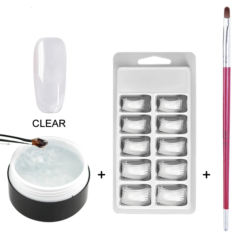 Set 04 Clear MIZHSE, УФ-гель, полигель для наращивания ногтей, кристально-желе, полигель для ногтей, УФ-гель, светодиодный, твердый гель, акриловый, строительный, Слип-раствор, наборы - Цвет: Set 04 Clear