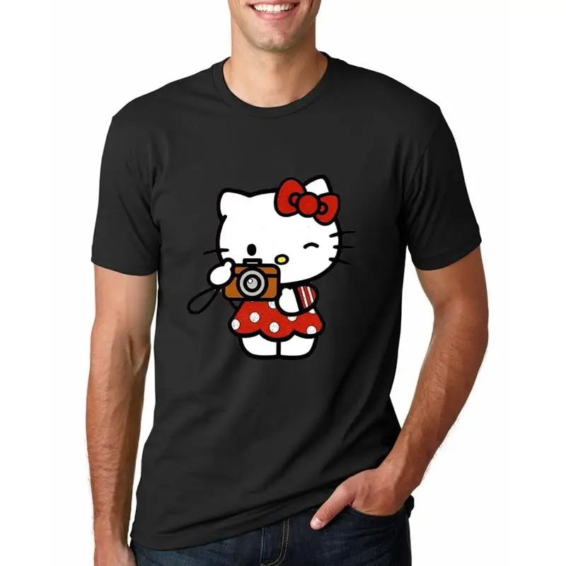 Летние дети 2018 Новый hello kitty женские футболки женщины dot хлопчатобумажные с