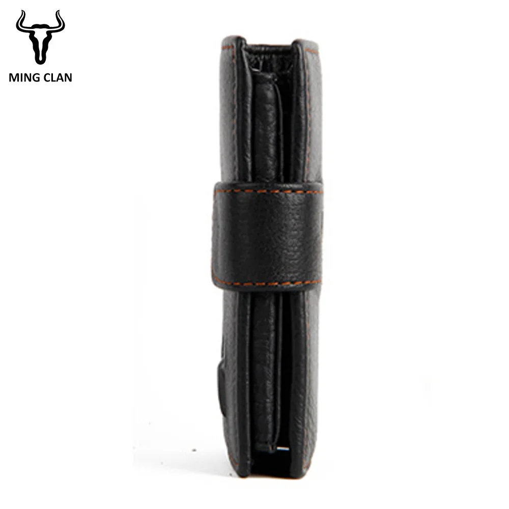 Mingclan New Wallet Brand Short Men Wallets Genuine Leather Male Purse Card Holder Wallet Fashion Man Zipper Wallet Men Coin Bag