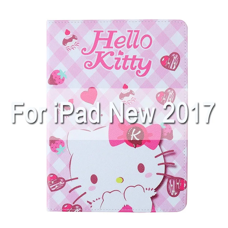 PK-9.7 Роскошный ультра тонкий чехол-подставка hello kitty для ipad 2 3 4 air1 2, чехол с функцией автоматического сна и пробуждения, чехол для mini12345 для нового ipad 9,7 - Цвет: PK-9.7