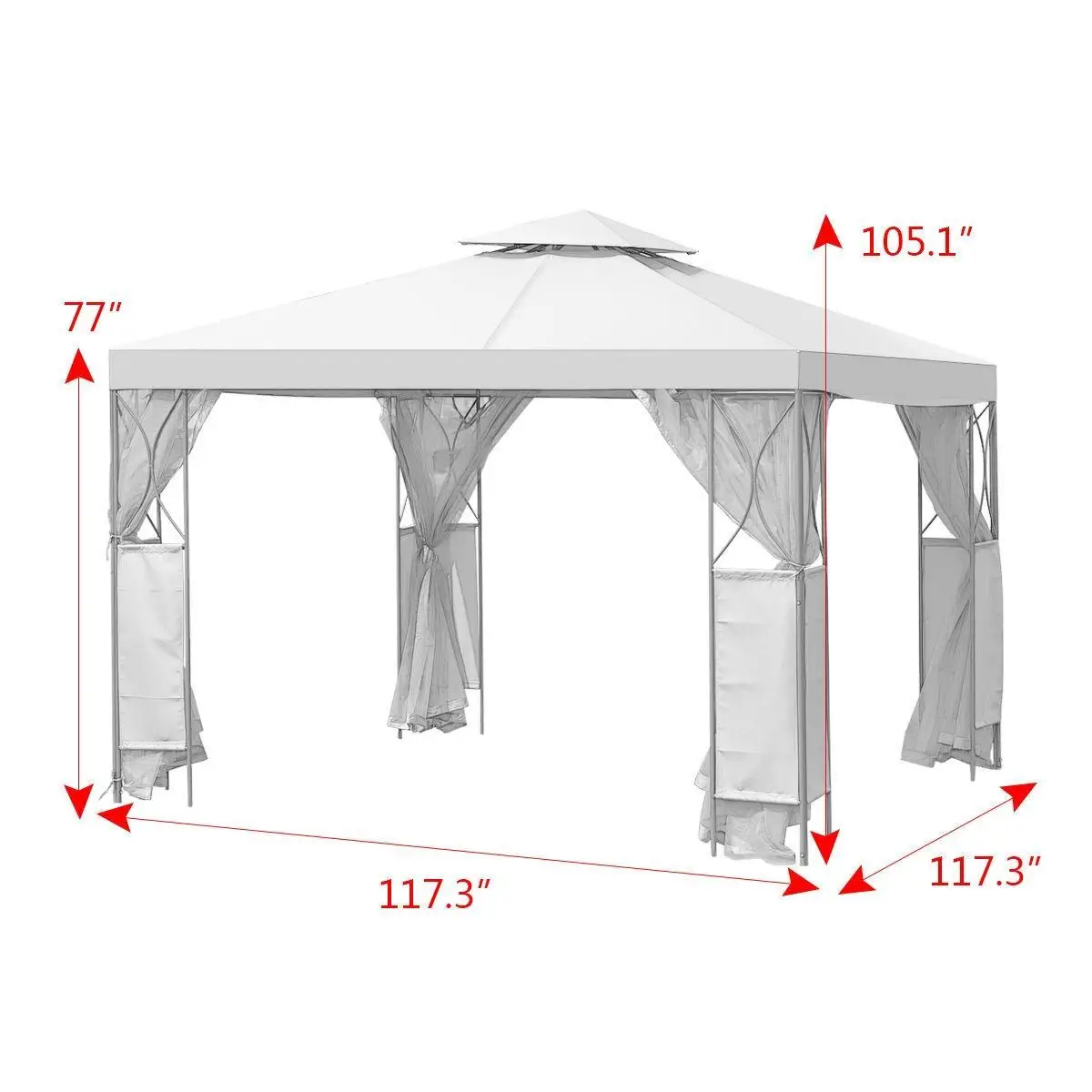 Goplus 2 Tier 10 'X10 'беседка навес тент палатка для свадьбы стальная веранды сад