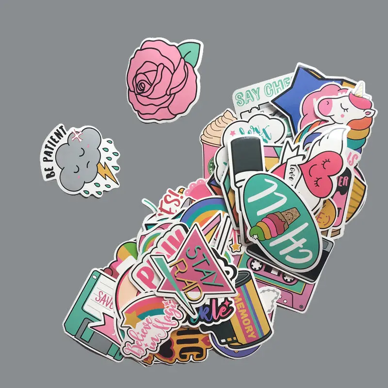 Фото 60Pcs/Pack PVC Waterproof Pink Girls Fun Lovely Stickers Toys Luggage Sticker For Moto Car & Suitcase Cool Fashion Laptop Decals Игрушки 60Pcs/Pack PVC Waterproof Pink Girls Fun Lovely Stickers Toys Luggage Sticker For Moto Car & Suitcase Cool Fashion Laptop Decals Игрушки