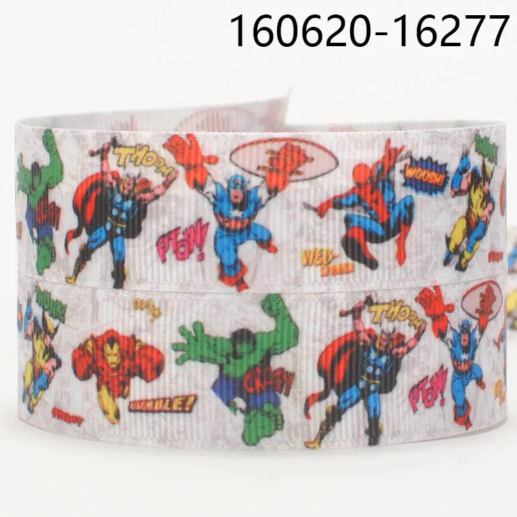 10yards-different sizes-lively cartoon spider-man ribbon printed Grosgrain ribbon