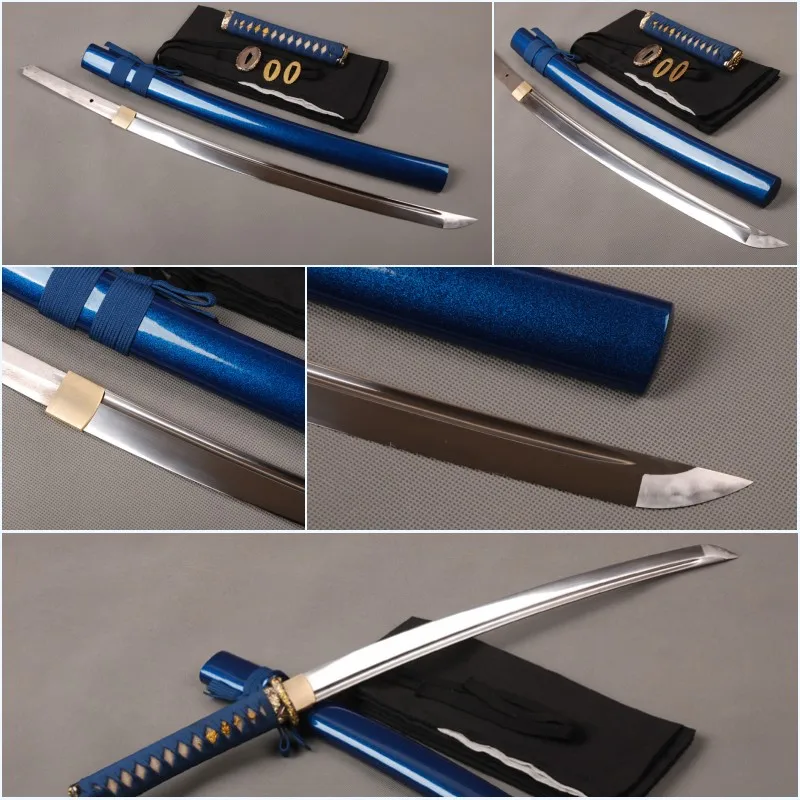 Нож из углеродистой стали Brandon Swords синий вакидзаси Самурай Полный японский нож Tang