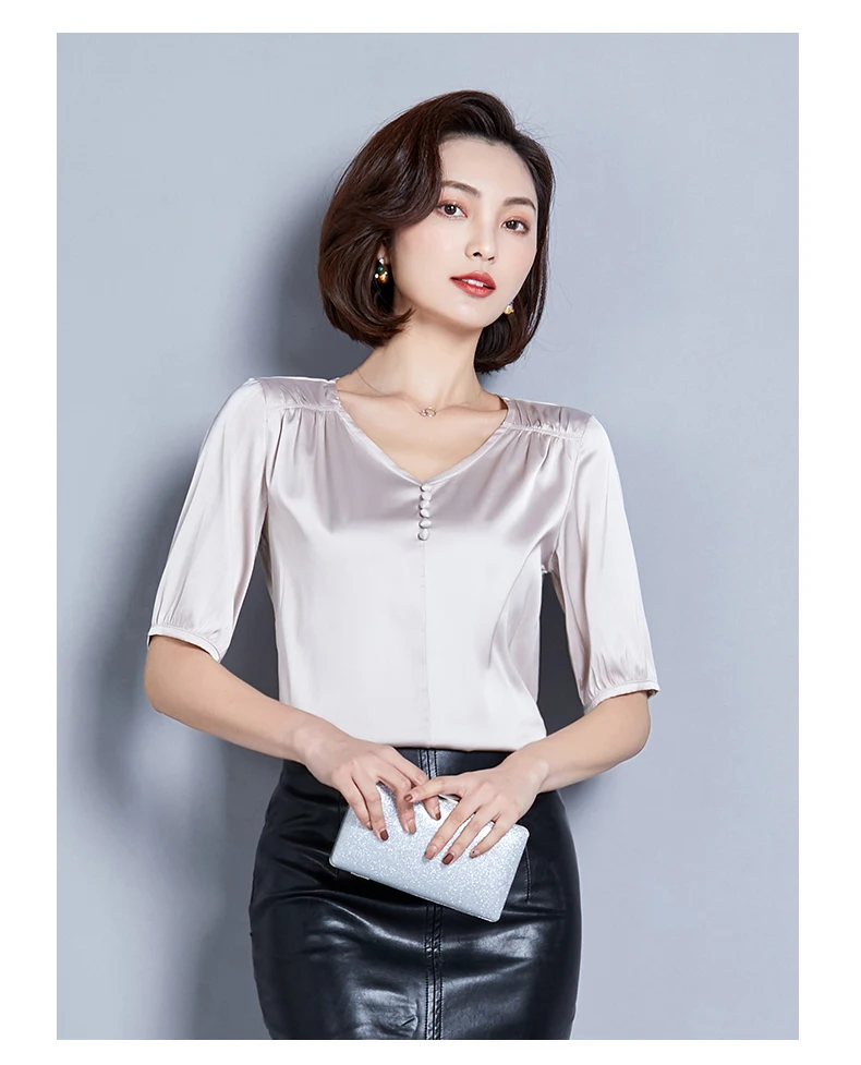 Женские топы и блузки Летняя Повседневная шелковая блузка Harajuku Blusas Feminina топы с круглым вырезом рубашки размера плюс XXL/XXXL женские топы
