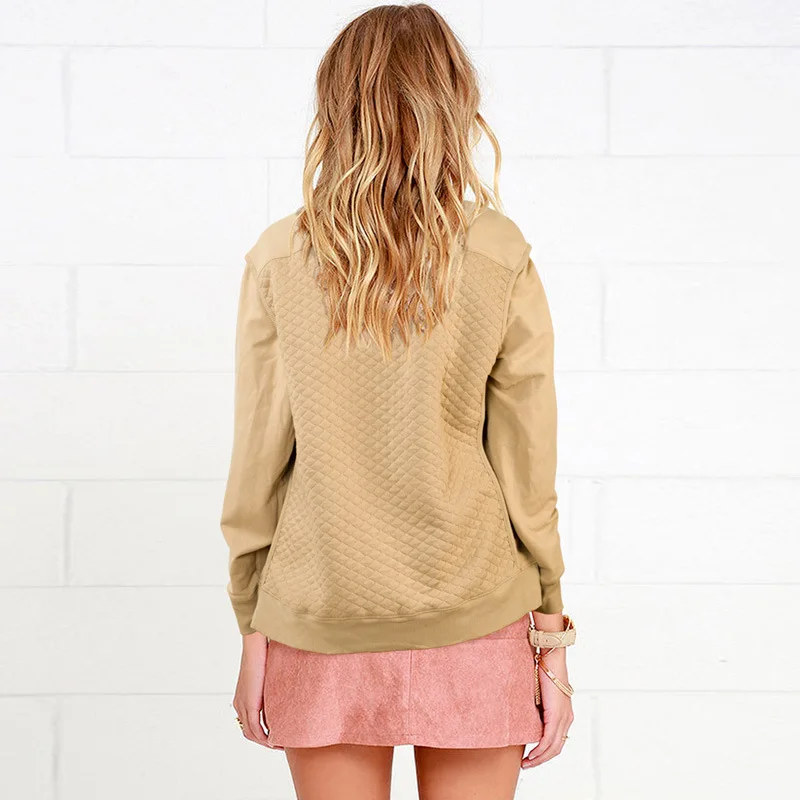 Women Long Sleeve Zip Up Casual Baseball Bomber Jacket New Vintage Pockets Slim Basic Coats Outwear Solid DR10373 | Женская одежда