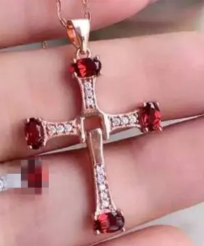 Женский кулон с красным гранатом вечерние серебра 925 пробы|jewelry necklace pendants|jewelry