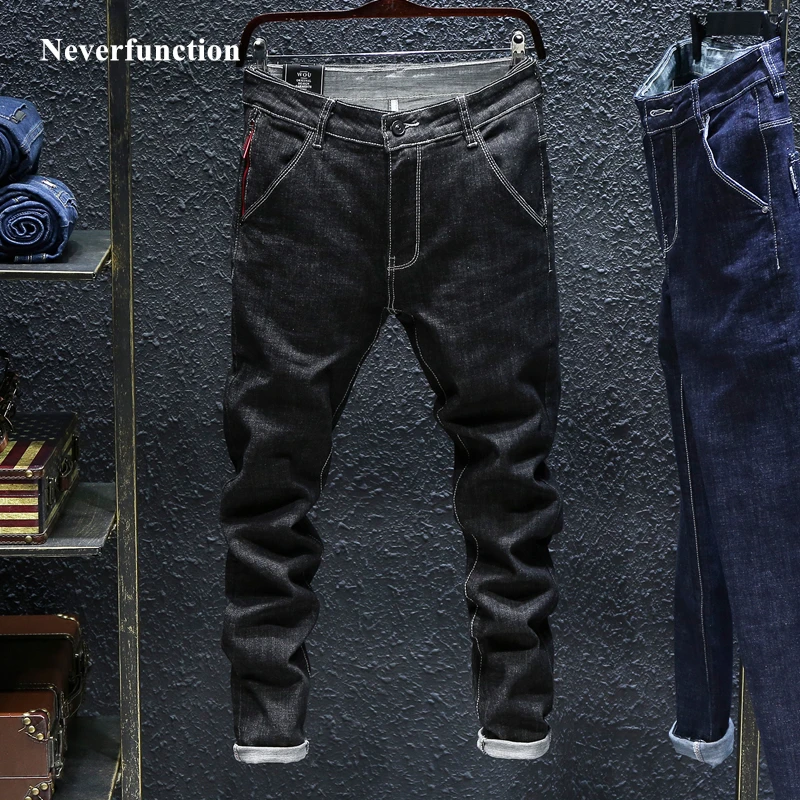 2019 мужские зауженные Классические Модные Дизайнерские повседневные джинсы