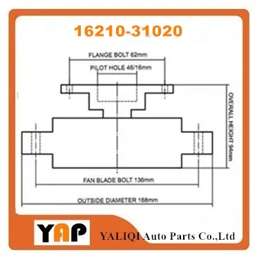 Новая Муфта вентилятора двигателя для FITToyota Hilux GGN25R 1GR-FE 4.0L V6 16210-31020 2005-2015 |