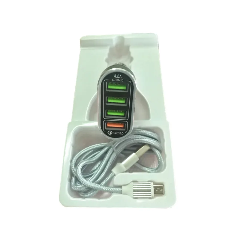 Популярный универсальный адаптер 5 в 4 2 USB 12 24 В Автомобильное зарядное устройство