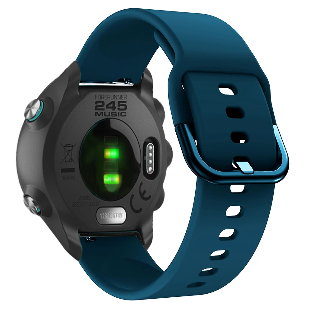 Ремешок силиконовый для спортивных часов 20 мм Garmin Forerunner 245/245M/645/Vivoactive 3/Vivomove HR
