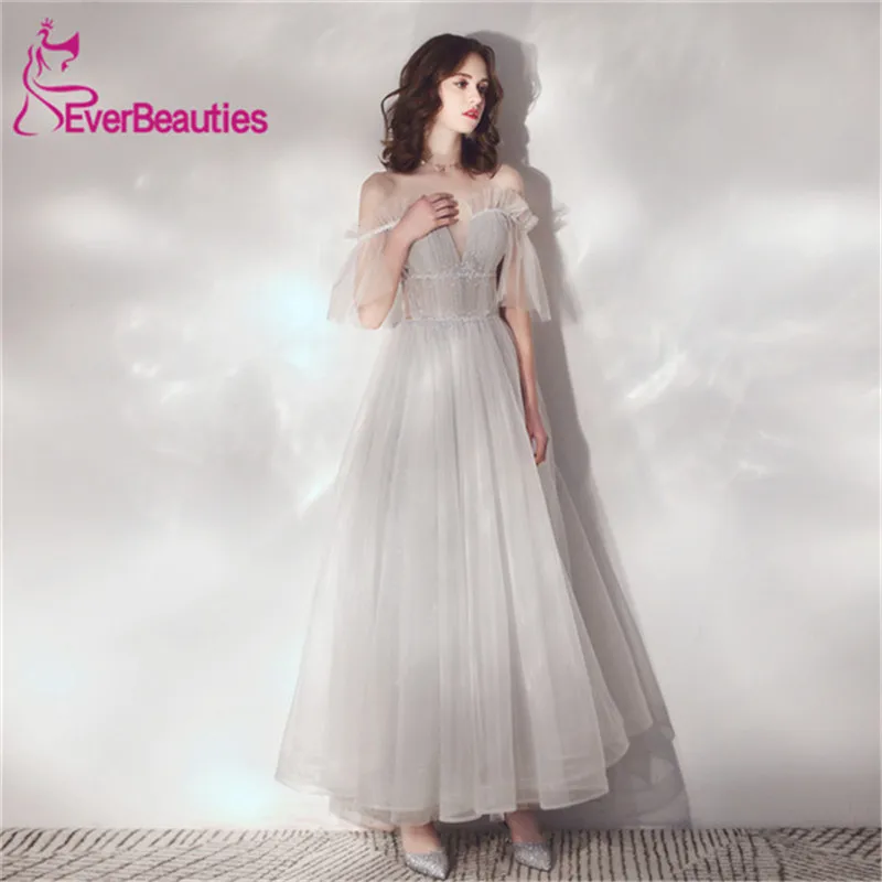 Женское вечернее платье из тюля с открытыми плечами Abendkleider длинное 2020|Вечерние