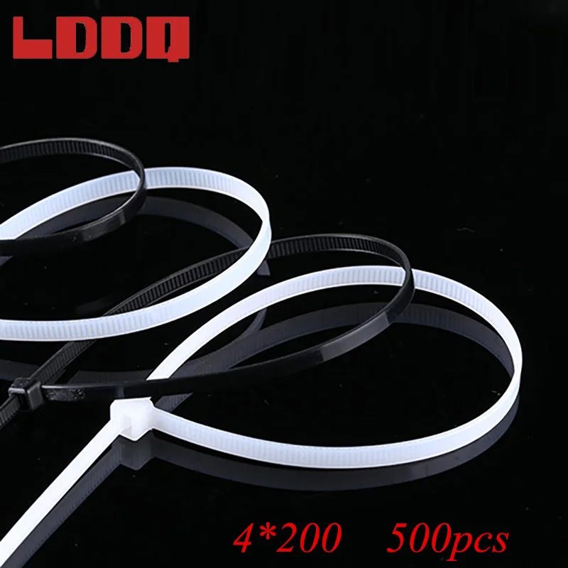 Ldq 4*200 самоблокирующиеся Нейлоновые Пластиковые Кабельные стяжки 500 шт.