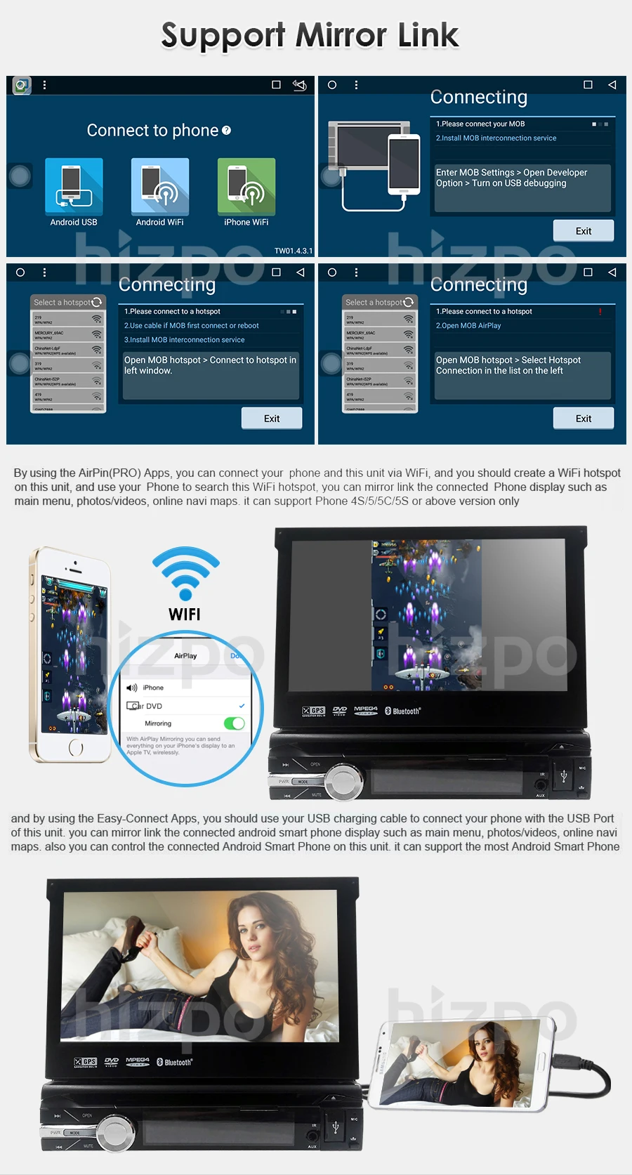 Один 1 Din " Android 9,0 gps флип автомобильный стерео радиоплеер сенсорный экран с USB SD 2 GRAM 4 GWIFI BT SWC RDS DVR dab DVBT MirrorLink