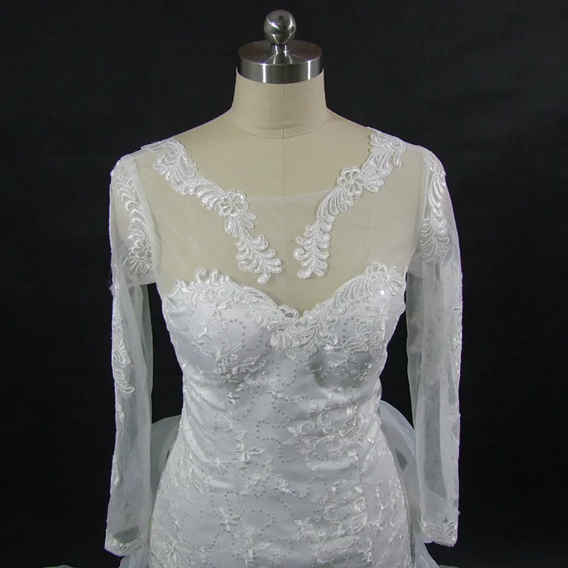 Платье свадебное со съемным шлейфом и длинными рукавами|vestido de noiva|vestido noiva sexydetachable