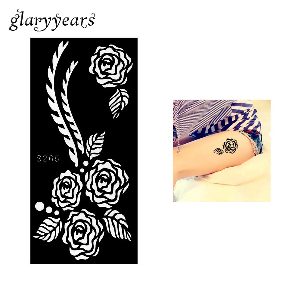 Трафарет для татуировки с розовой хной черный цвет 1 шт. рисунок красоты Женское