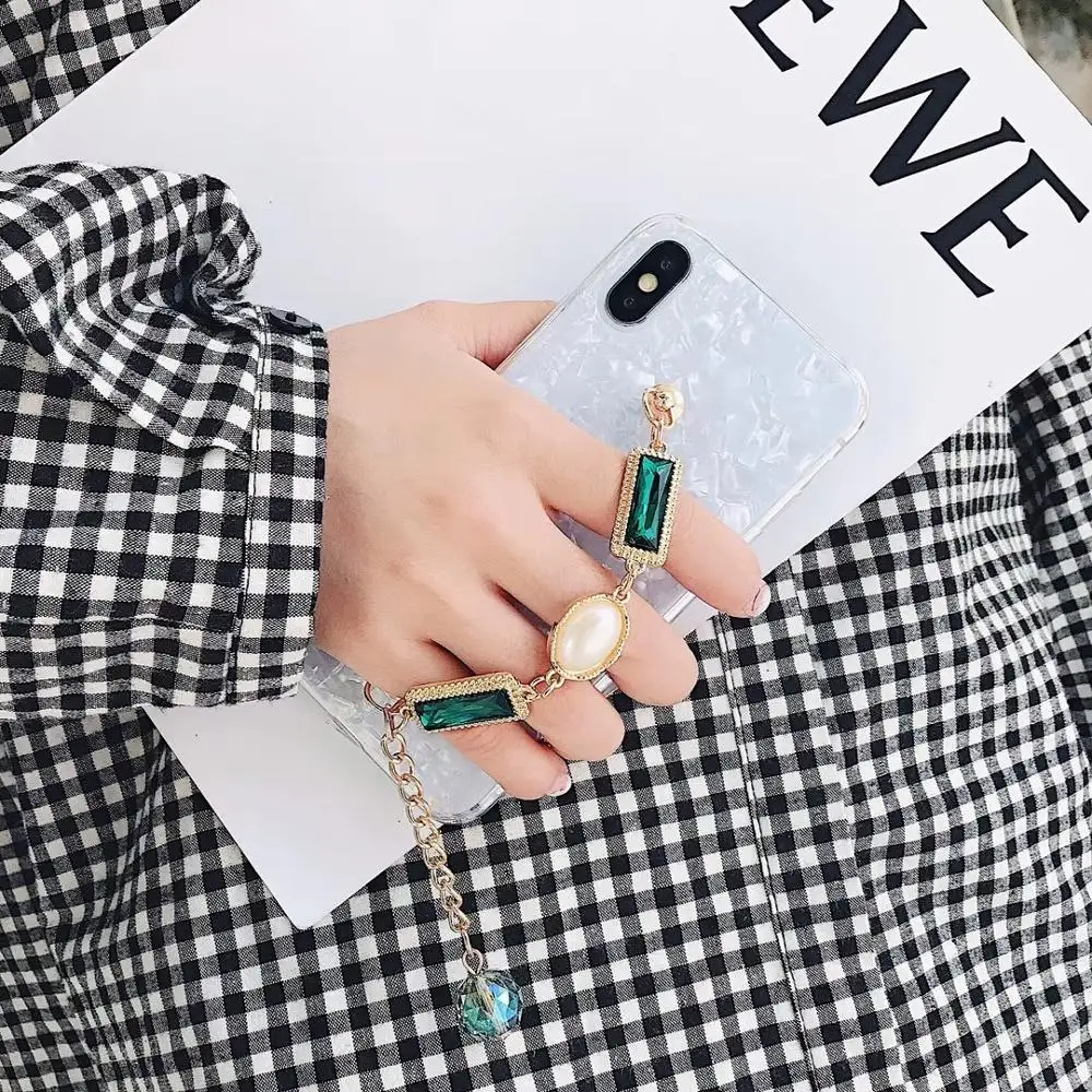 Korea Luxury Pearls Diamonds Charm Phone Case Soft TPU Cover For iPhoneXsmax 8/6s 7plus XR Body Shell Protection Fundas |