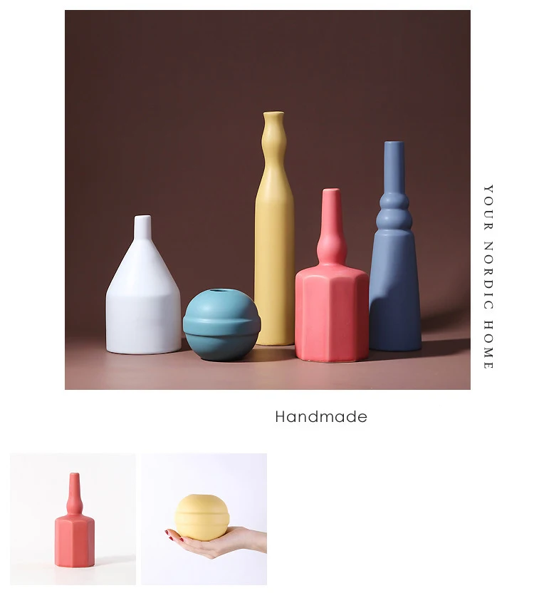 Morandi цвета керамическая ваза шлифовальная матовая Скандинавская маятниковая Настольная Ваза домашний декор ремесла Прямая