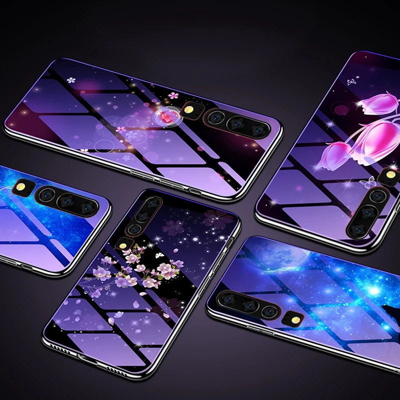 Чехол для Huawei P30 Pro роскошный чехол из закаленного стекла синего цвета Huwei lite