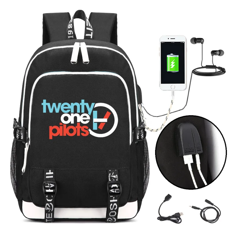 Детский рюкзак школьные сумки модные Mochila Twenty One Pilots с принтом для мальчиков