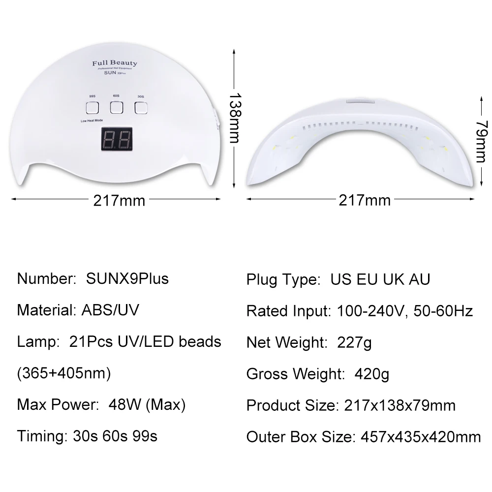48 Вт Сушилка для ногтей солнечная УФ светодиодный светильник все гель лаки
