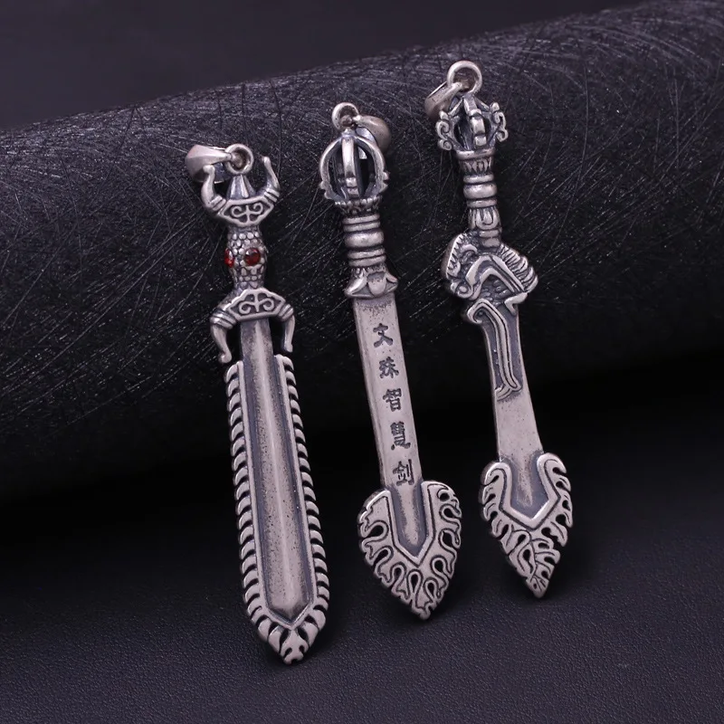 

S925 pure silver jewelry factory Thai silver restoring ancient ways personality bao-jian wang Ming fashion pendants