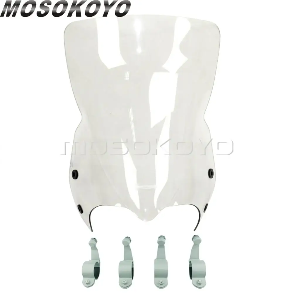 Clear Silver Clamp Мотоцикл лобовое стекло темный дым ветер экран ПК экран для Suzuki Boulevard M109R M109R2 M50 M90 Boss Limited 2006- дефлектор - Цвет: Clear Silver Clamp