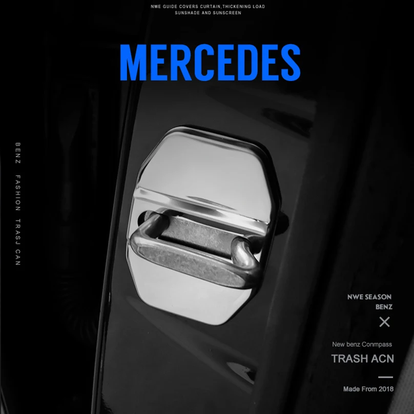 4 шт. дверной замок защитный чехол для Mercedes Benz E B C M Y ml SLK GLK W164 W166 W203 W204 W210 W211 W212 W214 W245 S218
