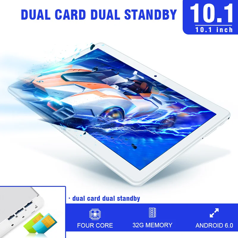 Портативный 10-дюймовый ультратонкий планшет Android 6 0 четырехъядерный планшетный