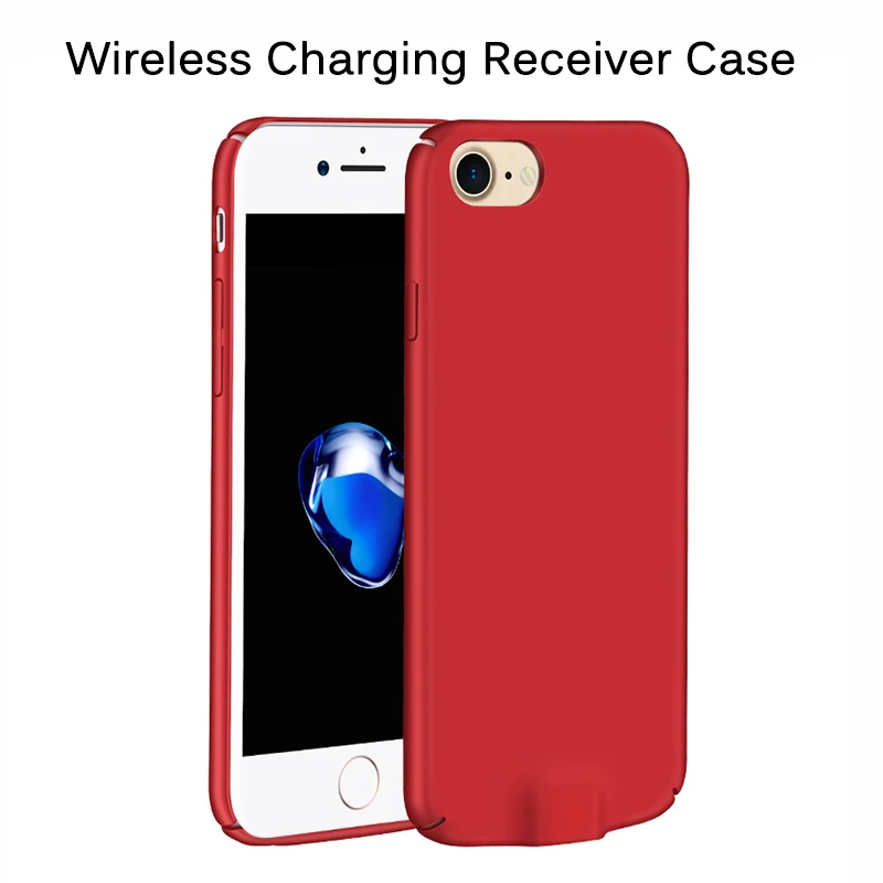 Red Charging Case Беспроводной зарядный приемник для iphone 6, 6s, 7, 7 Plus, 2 в 1, Qi, беспроводной и кабель, зарядное устройство, приемник для iphone, чехол для зарядного устройства - Тип штекера: Red Charging Case