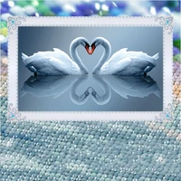 diy 5d diamond painting animal swan mosaic round diamond cross stitch rhinestone needlework wedding decor gifts embroidery