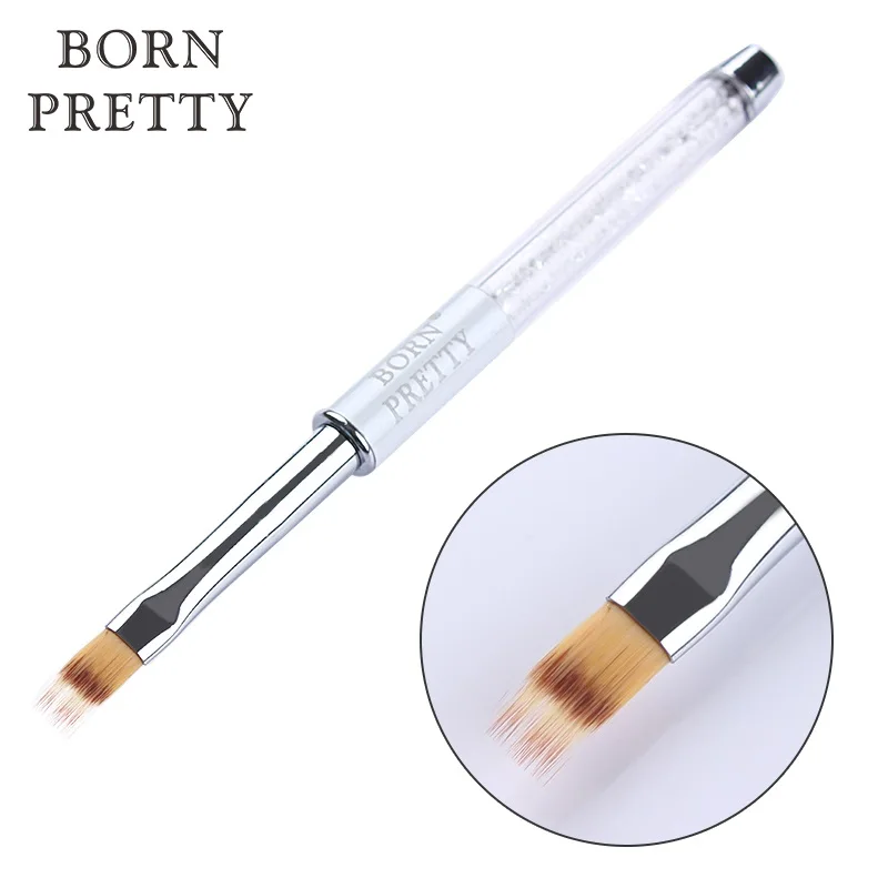 BORN PRETTY УФ-гель Кисть градиентная живопись ручка кисть для рисования белые стразы Ручка Маникюр дизайн ногтей, ручка с кисточкой инструмент