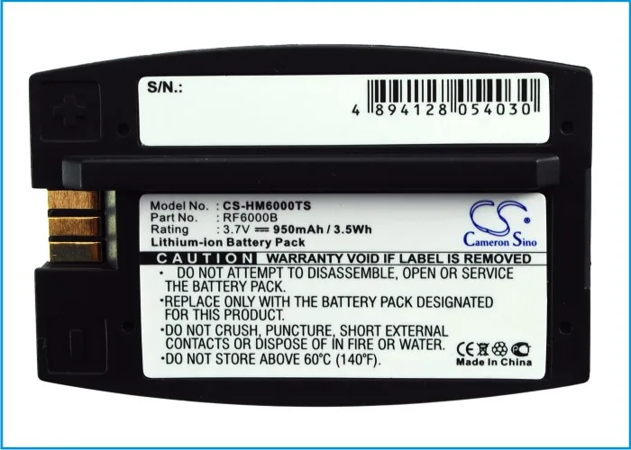 Cameron Sino 950 мАч аккумулятор RF6000B для HME Com6000 HS400 HS500 HS6000 RFT SYS6000 SYS6100 беспроводной