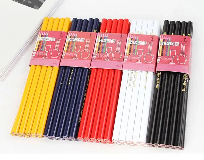 

50pcs Special pencil woodworking pencil Wax lead Circular pens 17.5cm longth free shipping