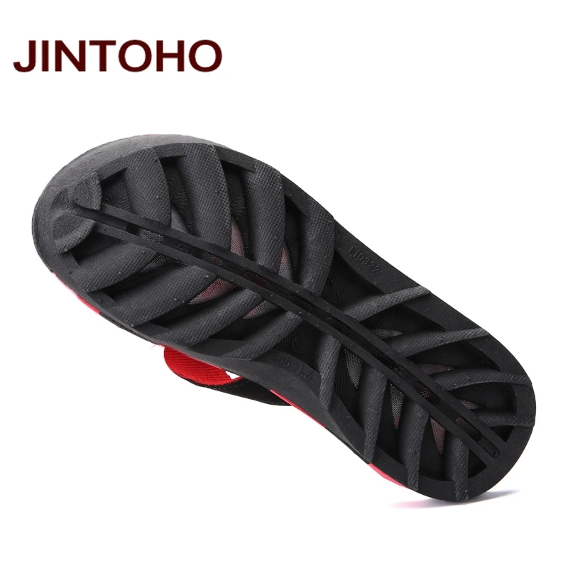 Летняя обувь JINTOHO большого размера модные мужские сандалии Брендовые массажные