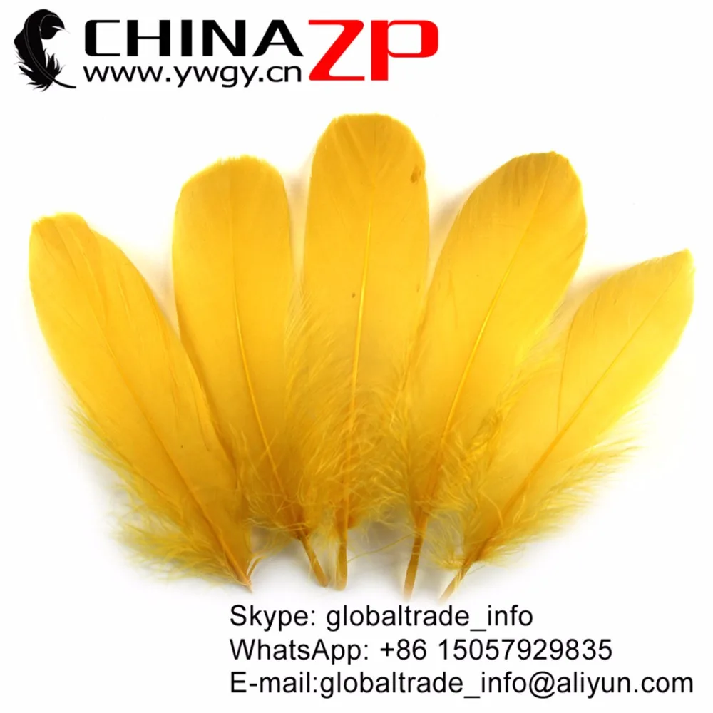 

CHINAZP Factory Exporting Quality 200 pcs/lot Eco-friendly Dyed Gold Soft Loose Goose Nageoires Plumage Feathers Crafts