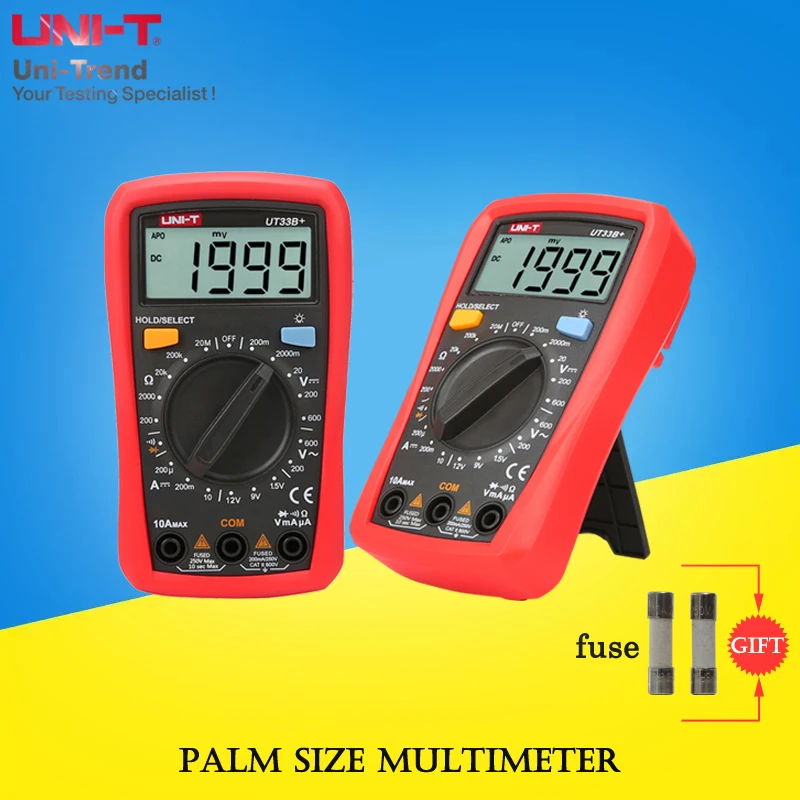 UNI T UT33A +/UT33B +/UT33C +/UT33D + мультиметр размера ладони 1999 дисплей Цифровой