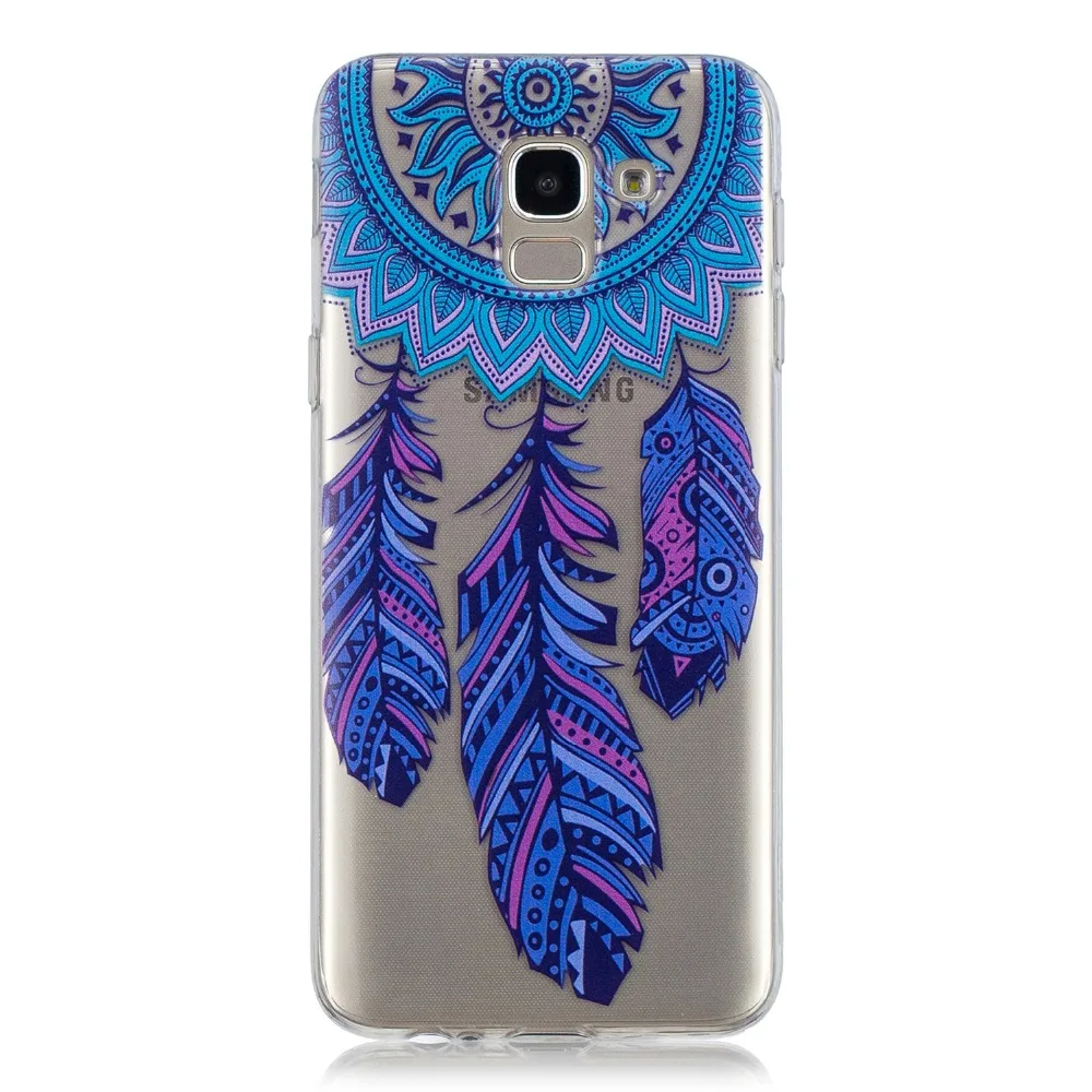 Для samsung J4 чехол для J6 2018 с цветочным печатным рисунком мягкая
