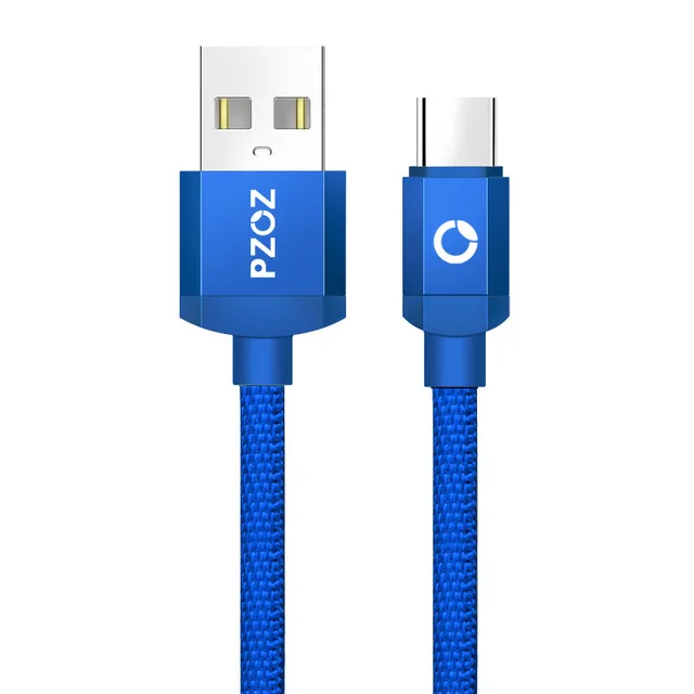 PZOZ Кабель с разъемом usb type-c кабель usb type-c функцией быстрой зарядки кабель 3,1 usb-c для быстрой зарядки и передачи данных для samsung s8 s9 plus note 9 one plus 6 s кабель - Цвет: Blue