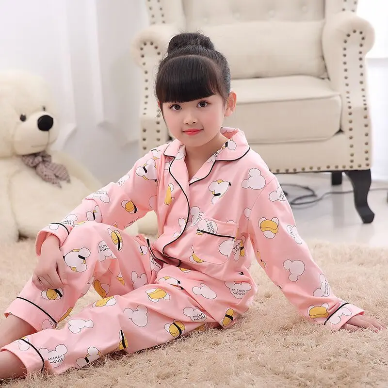 color at picture Пижамный комплект для мальчиков и девочек; Рождественская одежда для сна; Пижама для девочек с героями мультфильмов; комплекты одежды для детей; хлопковые пижамы; детская одежда; От 2 до 14 лет 4e - Цвет: color at picture