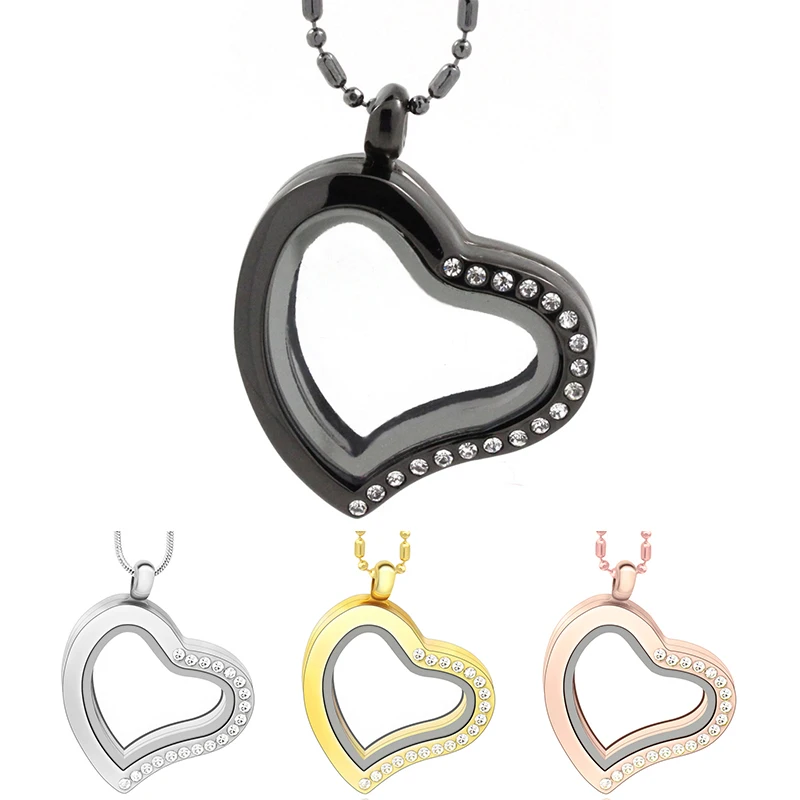 Высокое качество сердце кулон ожерелье 13 стиль с 4 цвета плавающие шармы на