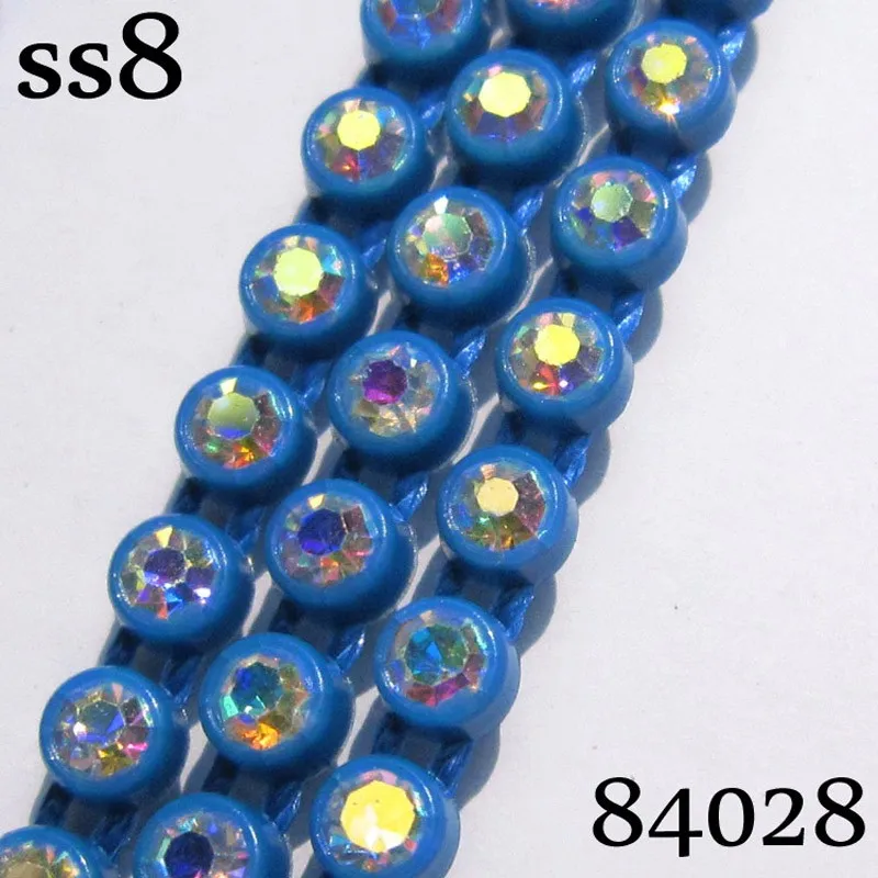 Индеец бисером отделка стразами AB Кристалл Rhinestone полосы 10 метров/карта SS8