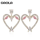 GAOLA женские ювелирные изделия Серьга геометрической формы прозрачный кубический цирконий сердце висячие серьги GLE9145