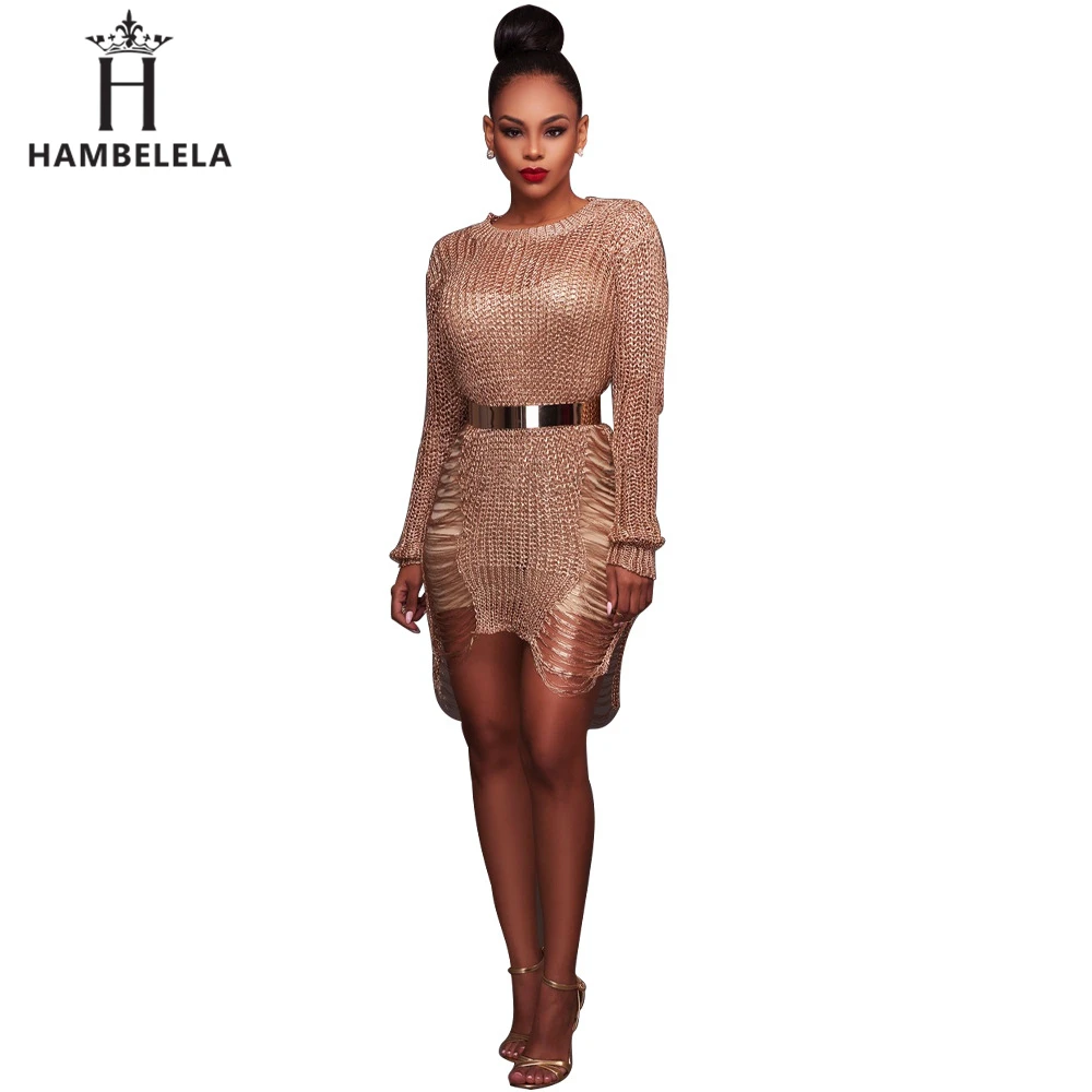 Женское трикотажное платье свитер Hambelela популярное стрейчевое сексуальное с